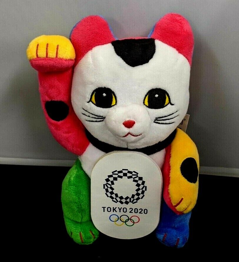 Tokyo Olympic 2020 Maneki Neko Lucky Cat Plush Doll Official Limited Japan NEW