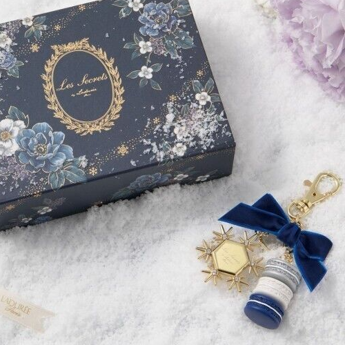 Les Secrets by Laduree Marks Key Chain Ring Flocont & Fleur de Neige Gift Japan
